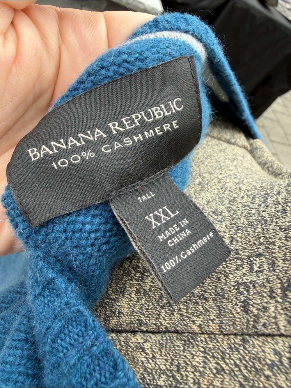 Banana Republic Men's Teal Blue 100% Cashmere Crewneck Sweater